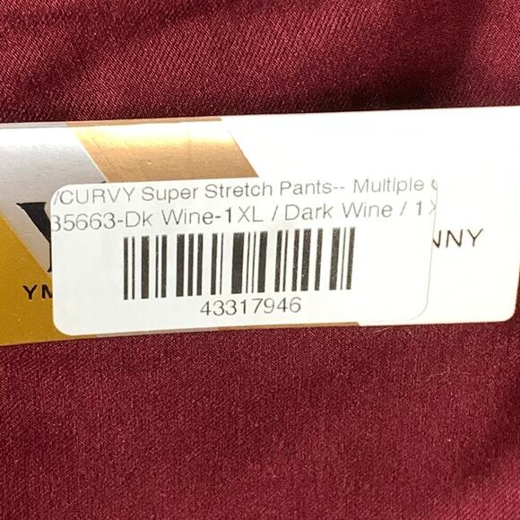 YMI Curvy Dark Wine Super Stretch Skinny Pants Size 1 NWT - Picture 4 of 8
